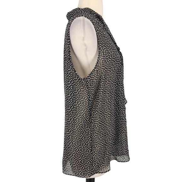 SALE Love 21 Sleeveless Sheer Chiffon Print Tank with Necktie - Picture 5 of 6